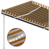  Tenda na ručno uvlačenje s LED svjetlima 450x350 cm žuto-bijela | shoptok.hr