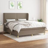  The Living Store Box spring postelja z vzmetnico taupe 160x200 cm blago - Box Spring Postelja, (21449956) Cene