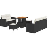  Sjedeća garnitura za vrt s jastukom 8 pcs Crna poliratan 90 x 55 x 71 cm | shoptok.hr