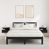 vidaXL ležeče nočne omarice 2 kosa Črn hrast 40x31x27 cm Inženirski les | Shoptok.si