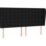 vidaXL Uzglavlje s ušima crni 183x23x118/128 cm od tkanine | shoptok.hr