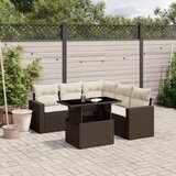 vidaXL 6-dijelni set vrtnih sofa od poliratana s jastucima smeđi | shoptok.hr