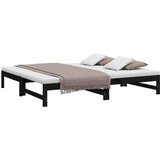  Dnevni ležaj na izvlačenje crni 2x(90x190) cm masivna borovina | shoptok.hr