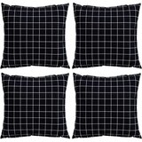  Jastučići za raspršenje Kockasto 4 pcs Crna Karirana 40 x 40 cm | shoptok.hr