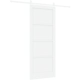 vidaXL drsna vrata s kompletom opreme bela 86x211 cm masivni bor | Shoptok.si