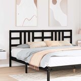  Uzglavlje za krevet crno 206 x 4 x 100 cm od masivne borovine | shoptok.hr
