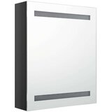 vidaXL LED kopalniška omarica z ogledalom sijoče črna 50x14x60 cm | Shoptok.si