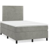 vidaXL Box spring postelja z vzmetnico svetlo siva 120x190 cm žamet Cene