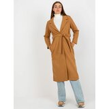 Fashion Hunters Camel long coat with OCH BELLA bindings Cene
