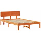  Krevetna konstrukcija s uzglavljem Vosak smeđa 135 x 190 cm | shoptok.hr