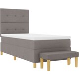 Box Postelja s podlogo z vzmetnico in klopjo Taupe 90x200 cm Tkanina, (22049542) | Shoptok.si
