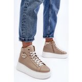 Boto Women's High-Top Zipper Sneakers Beige Katerin | Shoptok.si