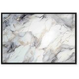  Slika - Elegant marble – stone structures in neutral colours 90x60 U crnom drvenom okviru | shoptok.hr