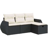  4-dijelni set vrtnih sofa od poliratana s jastucima crni | shoptok.hr