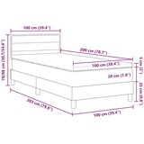  Postelja s pomladmi z Vzmetnico Temno Rjava 100x200 cm Tkanina, (22083552) | Shoptok.si
