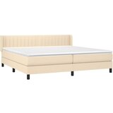 Krevet s oprugama i madracem krem 200 x 200 cm od tkanine | shoptok.hr