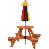  Stol za piknik za 4 djece sa suncobranom okrugli od jelovine | Eponuda.com