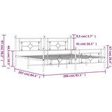 Metalni okvir kreveta uzglavlje i podnožje bijeli 200x200 cm | shoptok.hr