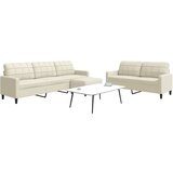 vidaXL Sedežna garnitura 3-delna z blazinami krem žamet | Shoptok.si