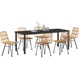  Vrtni set za objed 7 kom. Smeđa Čelik s prahom premazan | shoptok.hr