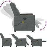  Krevetna stolica za masažu Tamno siva 69 x 86 x 100 cm tkanina | shoptok.hr