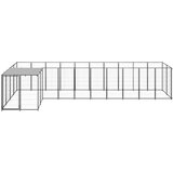 vidaXL pasji boks črn 7,26 m² jeklo | Shoptok.si