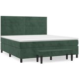 vidaXL Krevet s oprugama i madracem tamnozeleni 160x200 cm baršunasti | shoptok.hr