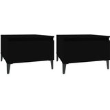 vidaXL stranska mizica 2 kosa črna 50x46x35 cm inženirski les | Shoptok.si