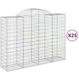  Lučne gabionske košare 25kom 200x50x140/160cm pocinčano željezo Cijene