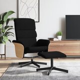 Maison Chic Naslanjač - Relax naslanjač s stolčkom za noge črno blago, (22040302) | Shoptok.si