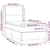  box spring s madracem LED plavi 90x200 cm od tkanine | shoptok.hr