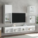  Noćni ormarići s LED svjetlima zidni bijeli | shoptok.hr
