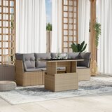 Maison Chic Seti vrtnega pohištva - Vrtna garnitura - Vrtni pohištvo set 5-delna z blazinami bež poli ratan, (21816237) | Shoptok.si
