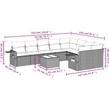  10-dijelni set vrtnih sofa od poliratana s jastucima sivi | shoptok.hr