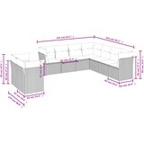  9-dijelni set vrtnih sofa od poliratana s jastucima svjetlosivi | shoptok.hr