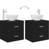  Set ormarića za kupaonicu 3 kom. Crni hrast 49,5 x 41 x 64,5 cm | shoptok.hr