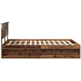  Krevetna konstrukcija s uzglavljem Staro drvo 135 x 190 cm | shoptok.hr