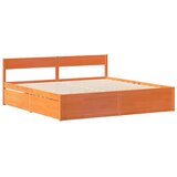  Okvir kreveta bez madraca voštano smeđi 200x200 cm od borovine | shoptok.hr
