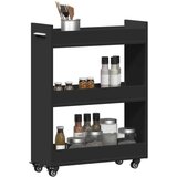 vidaXL Ormarić s kotačima crni 60 x 22 x 79 cm od konstruiranog drva | shoptok.hr