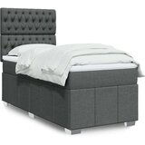 vidaXL Box spring postelja z vzmetnico temno siva 80x200 cm blago | Shoptok.si