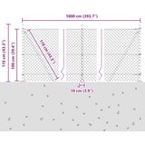  Zavareno žičano ogradno mreža s betonskom podlogom 10 x 1 m | shoptok.hr