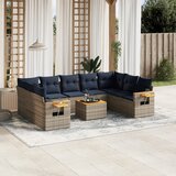 vidaXL 10-dijelni set vrtnih sofa od poliratana s jastucima sivi | shoptok.hr