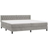  Box spring postelja z vzmetnico svetlo siva 200x200 cm žamet, (20788791) | Shoptok.si