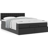 vidaXL Otomanski krevet s madracem crni 140x190 cm umjetna koža | shoptok.hr