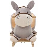  Magarac za ljuljanje s naslonom plišani 60 x 32 x 55 cm sivi | shoptok.hr