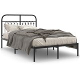  Metalni okvir za krevet s uzglavljem crni 120x190 cm | shoptok.hr