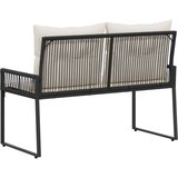  Zunanja klop z blazino 4 pcs Črna in krem bela poli ratan, (5000273012) | Shoptok.si
