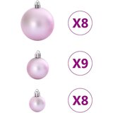 vidaXL Božični bomboni 100 kosov roza Ø3/4/6 cm | Shoptok.si