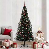 vidaXL Božično drevo med 300 LED z stojalom Črna 210 cm PVC | Shoptok.si