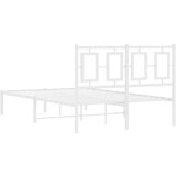 Metalni okvir za krevet s uzglavljem bijeli 120x200 cm | shoptok.hr